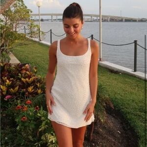 White Beaded Scoop Minidress - Viviane Audi Collab with Abercrombie